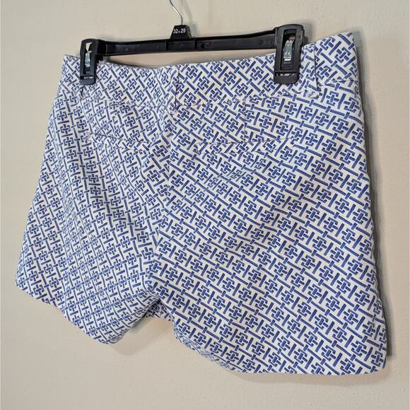 The Limited Blue & White Patterned Flat Front Preppy Chino Shorts Size 4 - Picture 4 of 8